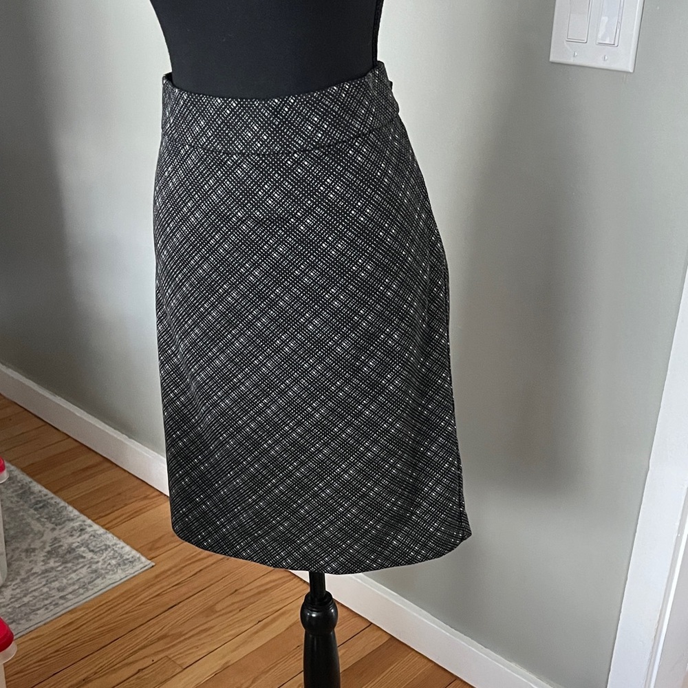 Counterparts Black and White Checkered A-Line Skirt